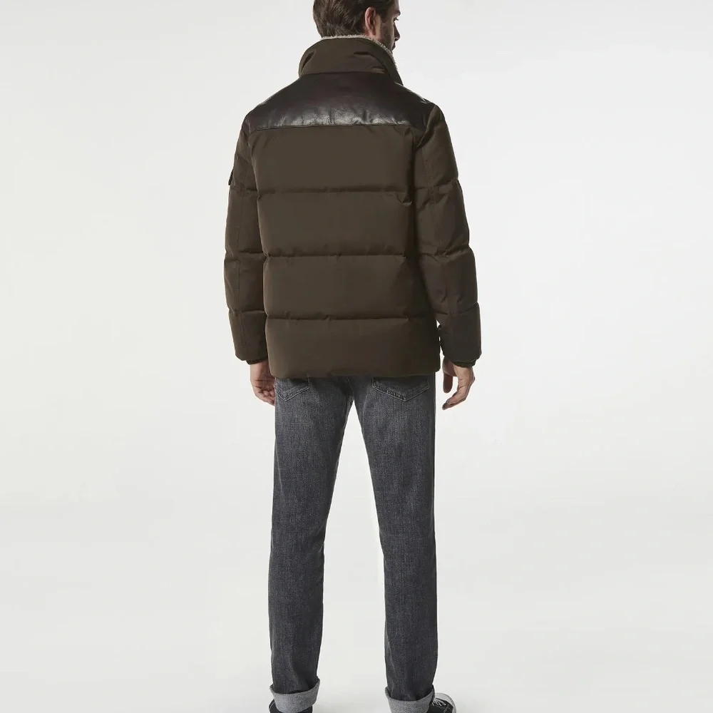 NWT Andrew Marc Ainsworth Leather Trimmed Puffer Jacket - Picture 3 of 13